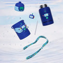 Cartoon green & purple frog stainless steel thermal water bottle kitchen