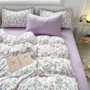 DecorBites™ Cartoon Heart Floral Print Duvet Set with Bed Sheet & Pillowcases