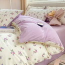 DecorBites™ Cartoon Heart Floral Print Duvet Set with Bed Sheet & Pillowcases
