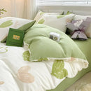 DecorBites™ Cartoon Heart Floral Print Duvet Set with Bed Sheet & Pillowcases