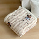 Cartoon lamb wool blanket pink floral bedroom sofa cover
