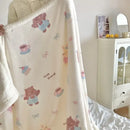 Cartoon lamb wool blanket pink floral bedroom sofa cover