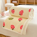 Cartoon lamb wool panda blanket cream & green bedroom throw