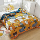 Cartoon lion cotton throw blanket yellow & gray bedroom decor