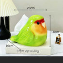 Cartoon parrot ceramic tissue box yellow & green living room decor