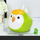 Cartoon parrot ceramic tissue box yellow & green living room decor