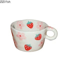 Cartoon pattern ceramic coffee mug kitchen floral tea cup