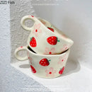 Cartoon pattern ceramic coffee mug kitchen floral tea cup