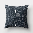 Cartoon planet astronaut pillow case bedroom square cushion cover