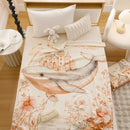 Cartoon printed cotton blanket cream teddy bear bedroom sofa cover