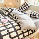 Cartoon printed cotton duvet cover cream bedroom bedding set