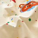 Cartoon printed cotton duvet cover cream bedroom bedding set
