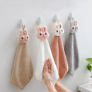Cartoon rabbit coral fleece hand towel bathroom quick dry terry cloth