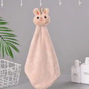 Cartoon rabbit coral fleece hand towel bathroom quick dry terry cloth