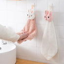 Cartoon rabbit coral fleece hand towel bathroom quick dry terry cloth