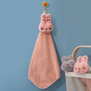 Cartoon rabbit coral velvet hand towel set kitchen plush bunny decor