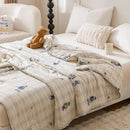 Cartoon rabbit off white cooling summer blanket bedroom quilt