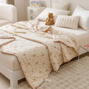 Cartoon rabbit off white cooling summer blanket bedroom quilt