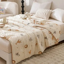 Cartoon rabbit off white cooling summer blanket bedroom quilt