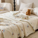 Cartoon rabbit off white cooling summer blanket bedroom quilt