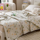 Cartoon rabbit off white cooling summer blanket bedroom quilt