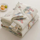 Cartoon rabbit off white cooling summer blanket bedroom quilt