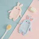 Cartoon rabbit pink & blue microfiber hand towel bathroom decor
