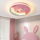 Cartoon rocket led ceiling light for bedroom blue & orange space design