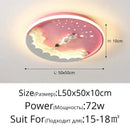 Cartoon rocket led ceiling light for bedroom blue & orange space design