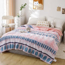 Cartoon strawberry white & pink quilted double blanket bedroom