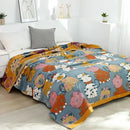 Cartoon throw blanket yellow & gray quilt bedroom throw