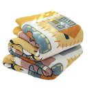 Cartoon throw blanket yellow & gray quilt bedroom throw