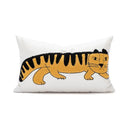 Cartoon tiger embroidered yellow cotton pillow cover bedroom