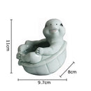 Cartoon turtle ceramic flower vase light green living room decor