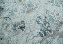 Carved 8x10 Silver, Gray and Charcoal Modern Abstract Handmade Art Silk and Wool Area Rug