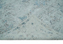 Carved 8x10 Silver, Gray and Charcoal Modern Abstract Handmade Art Silk and Wool Area Rug