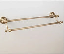 Carved antique bronze brass bathroom hardware set with wall lamps