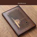 Carved deer dark brown bamboo tea tray dining room drainage board