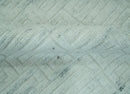 Carved Texture Modern Geometrical Bricks Design Ivory and Light Blue Hand Knotted 5x8 wool Area Rug