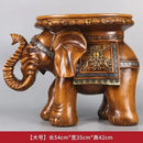 Carved wood elephant wealth attracting ornaments stool living room