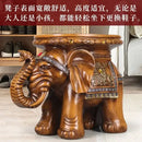 Carved wood elephant wealth attracting ornaments stool living room