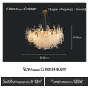 Cascading gold circular crystal chandelier living room pendant light