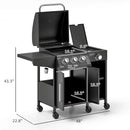 Castelle Flame 15K BTU Barbecue Propane Liquid Propane Grill With Side Burner (SAK53481)