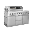 Castelle Flame Montclair 58-Inch 6-Burner 96K BTU Gas Outdoor Liquid Propane Grill Island With Wine Cooler And Rotisserie (SAK31642)