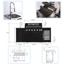 Castelle Flame Avalon 43-Inch 6-Burner 85K BTU Outdoor BBQ Kitchen Grill Island With Wine Fridge, Rotisserie Kit, And Sink (SAK23864)