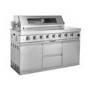 Castelle Flame Capri 96-Inch 6-Burner 85000 BTU Outdoor Kitchen Liquid Propane Grill Island With Fridge (SAK42895)