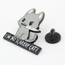 Cat Knife Enamel Pin – Bold Kitty Design for Bags and Jackets
