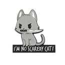 Cat Knife Enamel Pin – Bold Kitty Design for Bags and Jackets