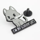 Cat Knife Enamel Pin – Bold Kitty Design for Bags and Jackets