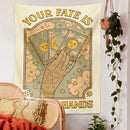 Cat tarot tapestry cream moon sun aesthetic bedroom wall decor